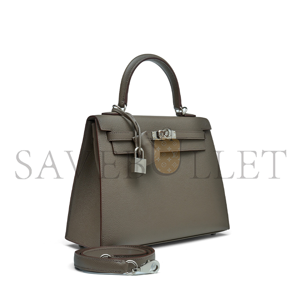 H**mes master gris tourterelle epsom kelly 25 sellier palladium hardware (25*17*7cm)